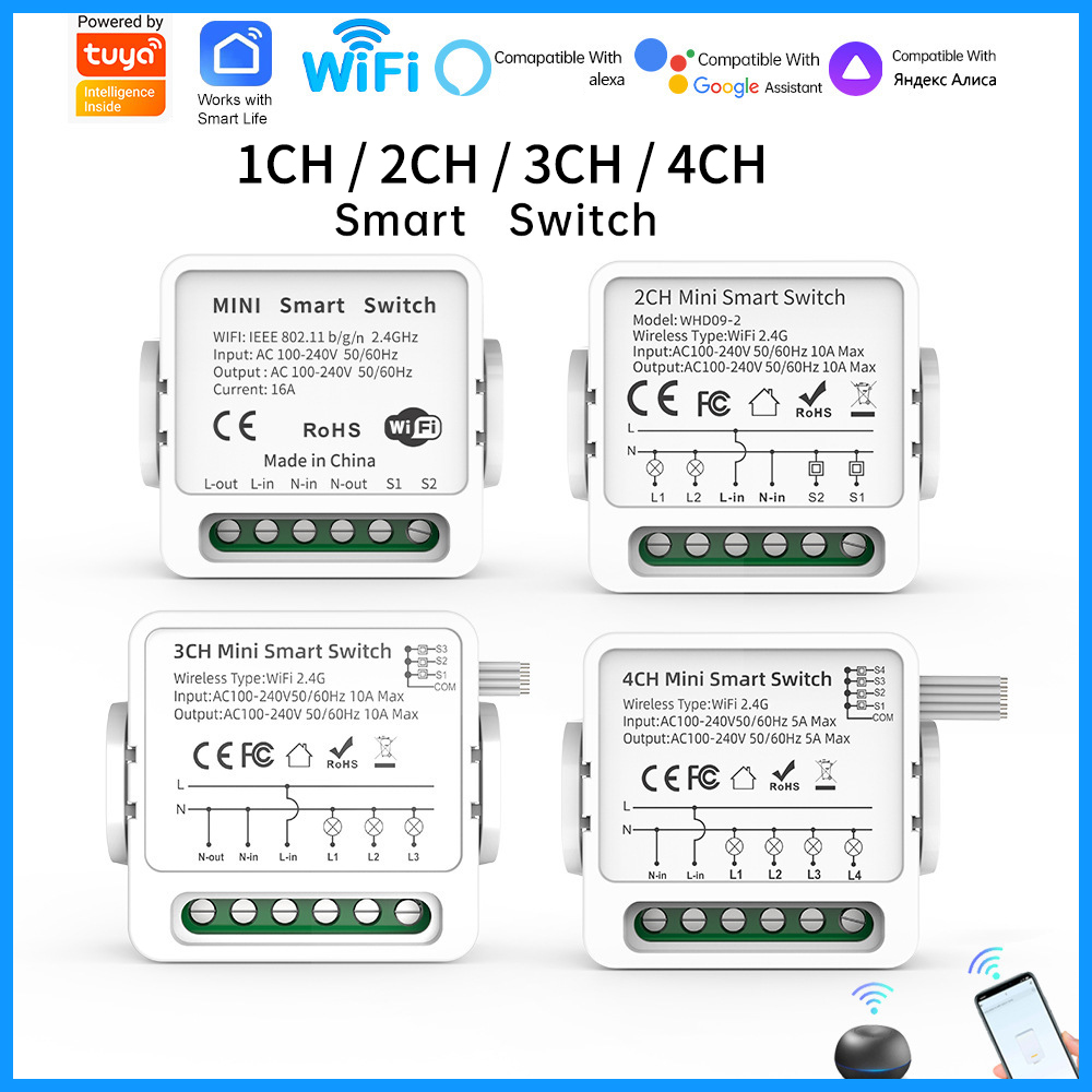 Smart Home Sistem - Tuya WiFi Smart Switch 1/2/3/4 Gang