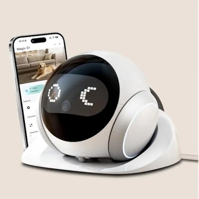 Smart Home Robot - Beweegbare Indoor Huisdierrobotcamera met automatisch oplaadstation,
