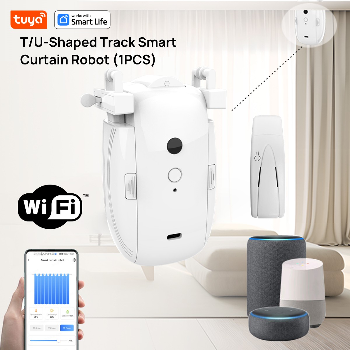 Smart Ir Remote Controller - Tuya Smart WiFi-gordijnrobot (1 stuks met
