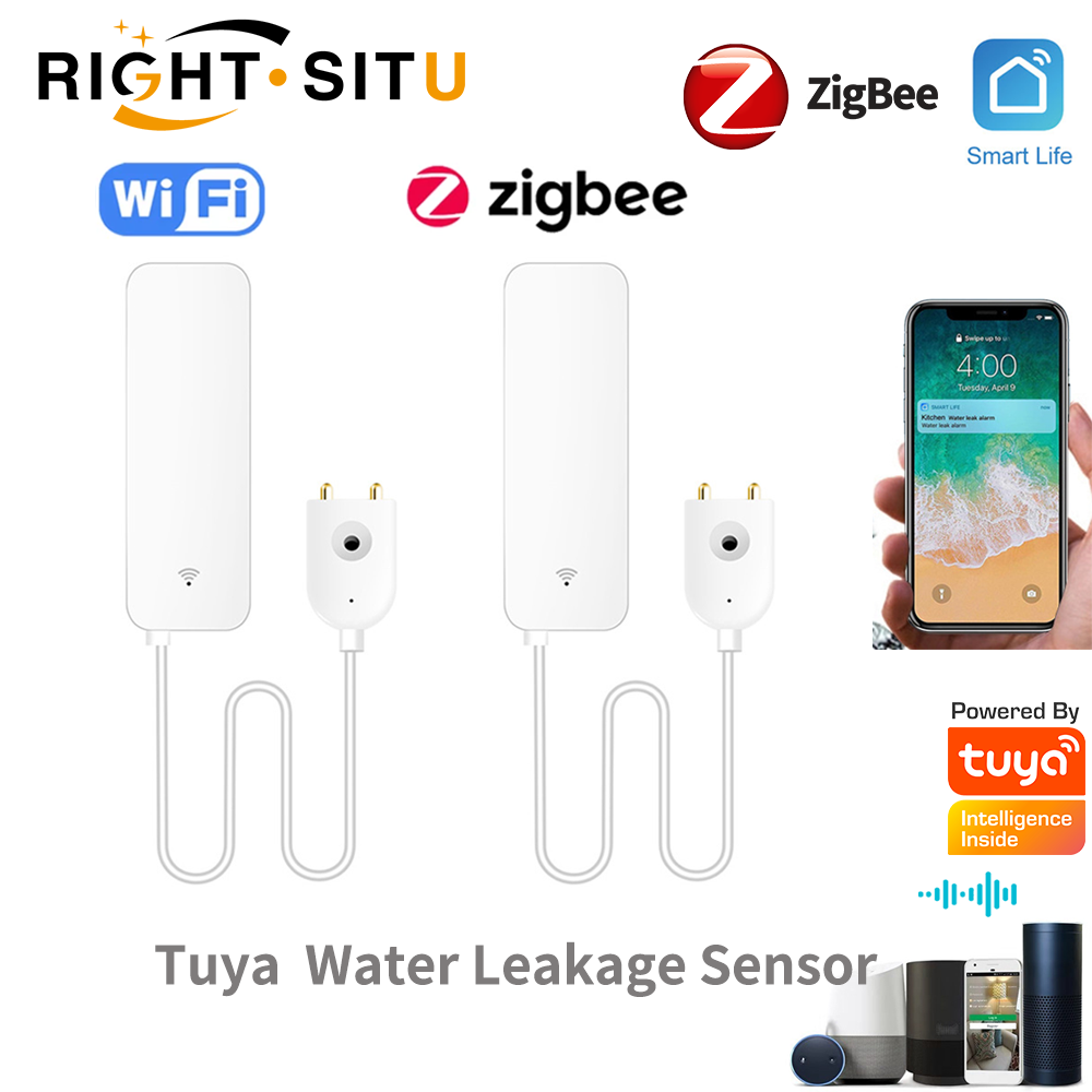 Wifi Water Leak Detector - Tuya WiFi waterleksensor, waterlekdetector, Smartlife APP-meldingswaarschuwingen,