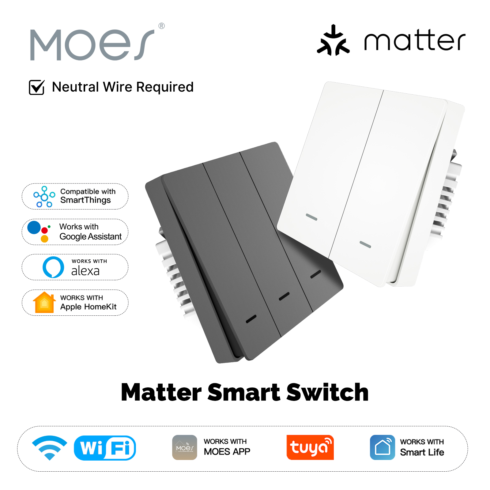 Smart Home Remote Control - MOES Matter Tuya WiFi Smart Light-knopschakelaar