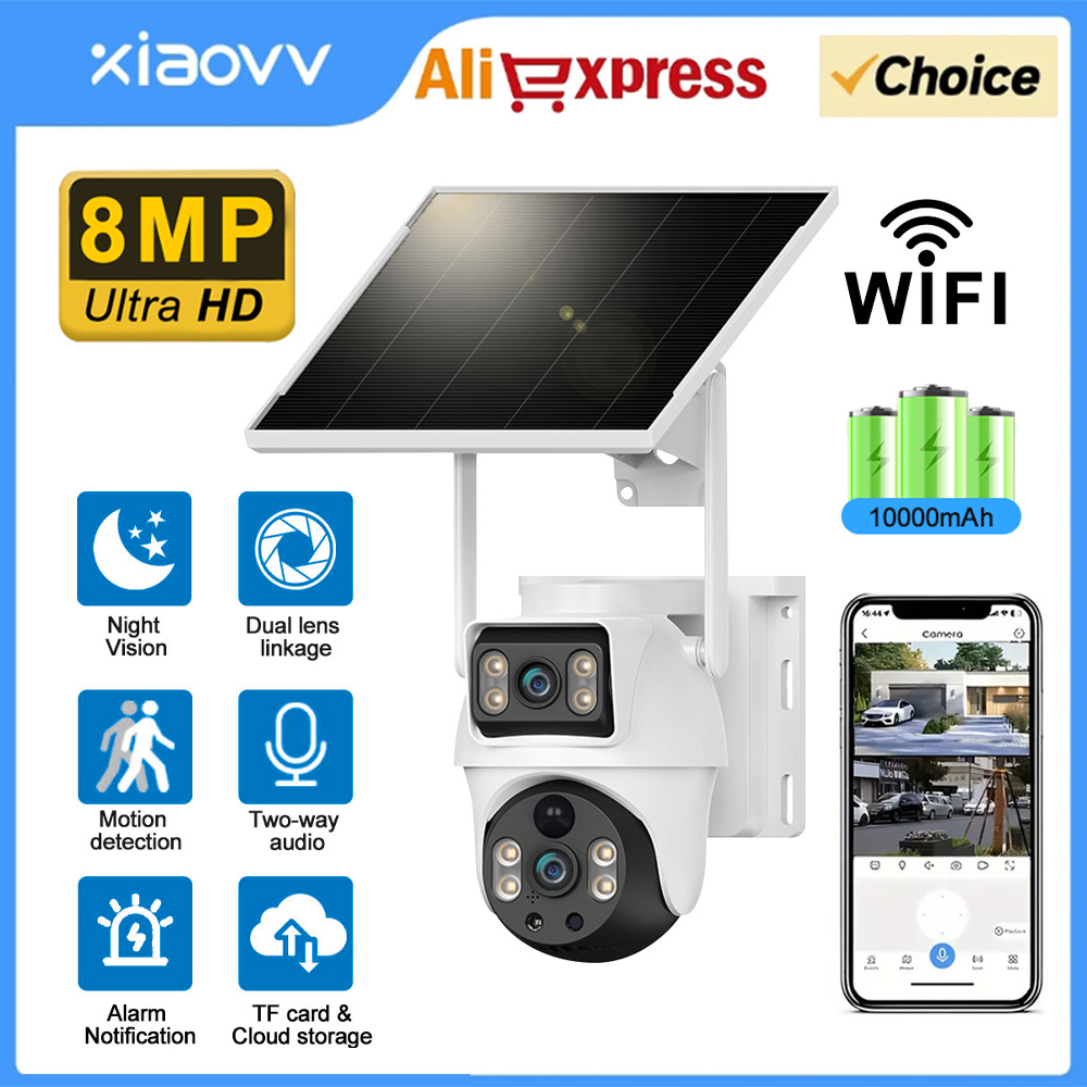 Smart Home Outdoor Camera - WiFi Solar Camera Dual Lenzen Outdoor