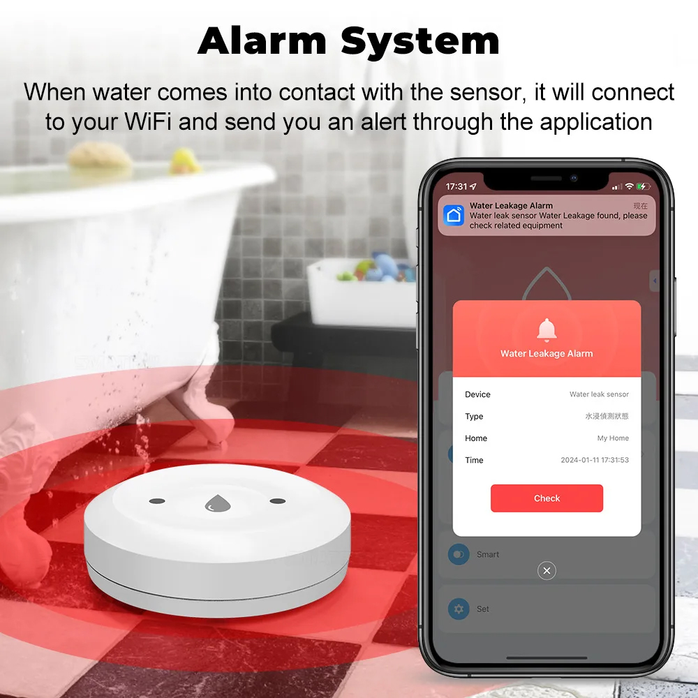 Tuya Zigbee Smart Water Immers - Wifi Water Leak Detector recensie en prijs